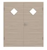 Frontansicht von Graueiche quer LA 6 Raute ProLine Duradecor Doppelflügeltür inkl. Zarge - Hörmann