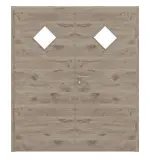 Frontansicht von HÖRMANN Doppelflügeltür Nordeiche quer Duradecor ProLine mit Lichtausschnitt LA 6 Raute mit Zarge