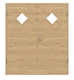 Frontansicht von Asteiche quer LA 6 Raute Basic Durat Doppelflügeltür inkl. Zarge - Huga