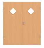 Frontansicht von Französische Buche LA 6 Raute ProLine Duradecor Doppelflügeltür inkl. Zarge - Hörmann