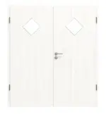 Frontansicht von Pino Weiß LA 6 Raute Basic Durat Doppelflügeltür inkl. Zarge - Huga