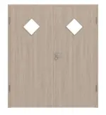 Frontansicht von Graueiche LA 6 Raute ProLine Duradecor Doppelflügeltür inkl. Zarge - Hörmann