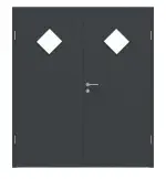 Frontansicht von Doppelflügeltür LA 6 Raute ProLine Anthrazit RAL 7016 Lack inkl. Zarge - Hörmann