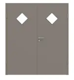 Frontansicht von Doppelflügeltür LA 6 Raute ProLine Taupe RAL 7048 Lack inkl. Zarge - Hörmann