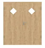 Frontansicht von Asteiche LA 6 Raute Basic Durat Doppelflügeltür inkl. Zarge - Huga