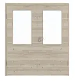 Frontansicht von HÖRMANN Doppelflügeltür Gebürstete Lärche hell quer Duradecor ProLine mit Lichtausschnitt LA 7 mit Zarge