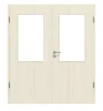 Frontansicht von Lärche lasiert LA 7 Basic Durat Doppelflügeltür inkl. Zarge - Huga