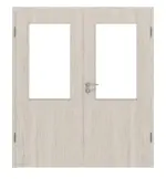 Frontansicht von Eiche lasiert LA 7 Basic Durat Doppelflügeltür inkl. Zarge - Huga