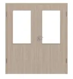 Frontansicht von Graueiche LA 7 ProLine Duradecor Doppelflügeltür inkl. Zarge - Hörmann