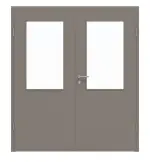 Frontansicht von Doppelflügeltür LA 7 ProLine Taupe RAL 7048 Lack inkl. Zarge - Hörmann