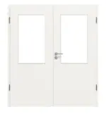Frontansicht von Weiß RAL 9016 LA 7 ProLine Duradecor Doppelflügeltür inkl. Zarge - Hörmann