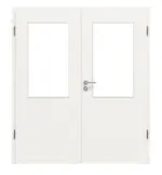 Frontansicht von Verkehrsweiß RAL 9016 LA 7 ProLine Lack Doppelflügeltür inkl. Zarge - Hörmann