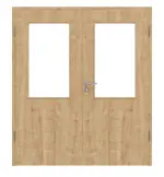 Frontansicht von Asteiche LA 7 Basic Durat Doppelflügeltür inkl. Zarge - Huga