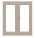 Frontansicht von Graueiche quer LA 8 ProLine Duradecor Doppelflügeltür inkl. Zarge - Hörmann