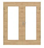 Frontansicht von Asteiche quer LA 8 Basic Durat Doppelflügeltür inkl. Zarge - Huga