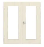 Frontansicht von Lärche lasiert LA 8 Basic Durat Doppelflügeltür inkl. Zarge - Huga