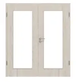 Frontansicht von Eiche lasiert LA 8 Basic Durat Doppelflügeltür inkl. Zarge - Huga