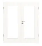 Frontansicht von Pino Weiß LA 8 Basic Durat Doppelflügeltür inkl. Zarge - Huga