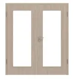 Frontansicht von Eiche grau LA 8 Basic Durat Doppelflügeltür inkl. Zarge - Huga