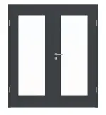 Frontansicht von Doppelflügeltür LA 8 ProLine Anthrazit RAL 7016 Lack inkl. Zarge - Hörmann