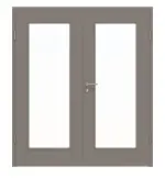 Frontansicht von Doppelflügeltür LA 8 ProLine Taupe RAL 7048 Lack inkl. Zarge - Hörmann
