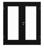 Frontansicht von Doppelflügeltür LA-8 ProLine Schwarz RAL 9005 Lack inkl. Zarge - Hörmann