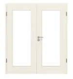Frontansicht von Reinweiß RAL 9010 LA 8 ProLine Lack Doppelflügeltür inkl. Zarge - Hörmann