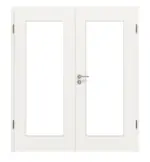 Frontansicht von Weiß RAL 9016 LA 8 Basic Durat Doppelflügeltür inkl. Zarge - Huga