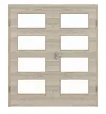 Frontansicht von HÖRMANN Doppelflügeltür Gebürstete Lärche hell quer Duradecor ProLine mit Lichtausschnitt LA 9 mit Zarge