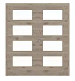 Frontansicht von HÖRMANN Doppelflügeltür Nordeiche quer Duradecor ProLine mit Lichtausschnitt LA 9 mit Zarge