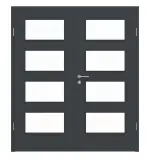 Frontansicht von Doppelflügeltür LA 9 ProLine Anthrazit RAL 7016 Lack inkl. Zarge - Hörmann