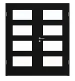 Frontansicht von Doppelflügeltür LA-9 ProLine Schwarz RAL 9005 Lack inkl. Zarge - Hörmann