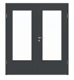 Frontansicht von Doppelflügeltür DIN-LA ProLine Anthrazit RAL 7016 Lack inkl. Zarge - Hörmann