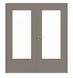 Frontansicht von Doppelflügeltür DIN-LA ProLine Taupe RAL 7048 Lack inkl. Zarge - Hörmann