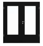 Frontansicht von Doppelflügeltür DIN-LA ProLine Schwarz RAL 9005 Lack inkl. Zarge - Hörmann