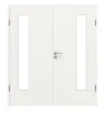 Frontansicht von Verkehrsweiß RAL 9016 LA 24 bandseitig ProLine Lack Doppelflügeltür inkl. Zarge - Hörmann