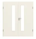 Frontansicht von Weiß ähnlich RAL 9010 LA 24 schlossseitig Basic Lack Doppelflügeltür inkl. Zarge - Huga