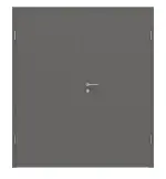 Frontansicht von HÖRMANN Doppelflügeltür Staubgrau RAL 7037 Lack ProLine mit Zarge