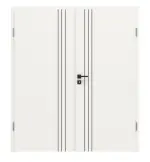 Frontansicht von Linea Black 01 Weißlack RAL 9016 Doppelflügeltür inkl. Zarge - Deine Tür