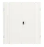 Frontansicht von Linea Black 02 Weißlack RAL 9016 Doppelflügeltür inkl. Zarge - Deine Tür