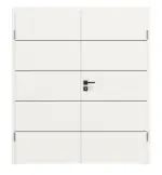 Frontansicht von Linea Black 03 Weißlack RAL 9016 Doppelflügeltür inkl. Zarge - Deine Tür