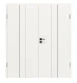 Frontansicht von Linea Black 05 Weißlack RAL 9016 Doppelflügeltür inkl. Zarge - Deine Tür