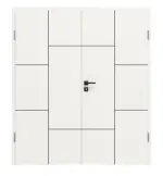 Frontansicht von Linea Black M21 Weißlack RAL 9016 Doppelflügeltür inkl. Zarge - Deine Tür