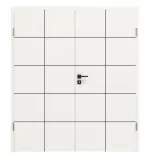 Frontansicht von Linea Black M22 Weißlack RAL 9016 Doppelflügeltür inkl. Zarge - Deine Tür