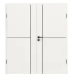 Frontansicht von Linea Black M23 Weißlack RAL 9016 Doppelflügeltür inkl. Zarge - Deine Tür