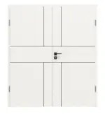 Frontansicht von Linea Black M41 Weißlack RAL 9016 Doppelflügeltür inkl. Zarge - Deine Tür