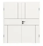 Frontansicht von Linea Black M42 Weißlack RAL 9016 Doppelflügeltür inkl. Zarge - Deine Tür