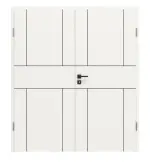 Frontansicht von Linea Black M43 Weißlack RAL 9016 Doppelflügeltür inkl. Zarge - Deine Tür