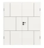 Frontansicht von Linea Black M71 Weißlack RAL 9016 Doppelflügeltür inkl. Zarge - Deine Tür