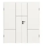 Frontansicht von Linea Black M72 Weißlack RAL 9016 Doppelflügeltür inkl. Zarge - Deine Tür